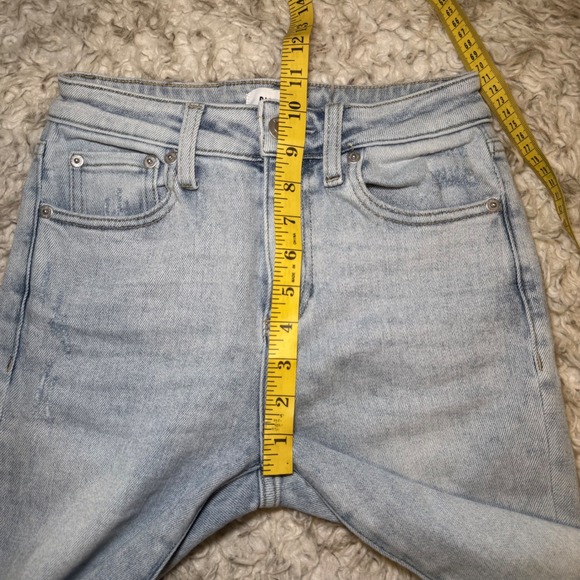 Pistola Lennon High Rise Raw Hem Crop Flare Jeans Size 25 Light Wash - Picture 9 of 10